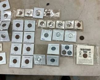 CLOSE UP W/WAR PENNIES ETC.