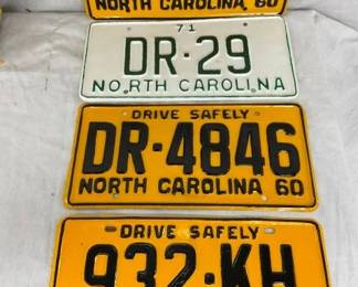 (4) 58, 60, 71, LICENSE TAGS