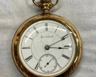ROCKFORD ILL. GOLD CASE POCKET WATCH