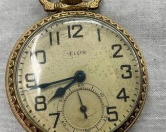 ELGIN 9 JEWEL GOLD CASE POCKET WATCH