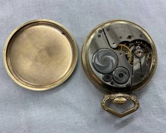 ELGIN 9 JEWEL GOLD CASE POCKET WATCH