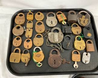 EARLY COLLECTION BRASS & METAL LOCKS