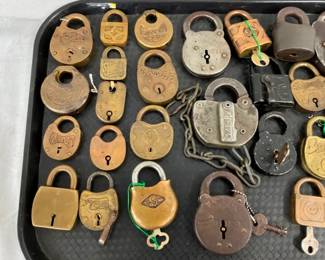 EARLY COLLECTION BRASS & METAL LOCKS
