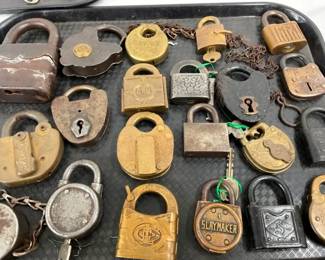 EARLY COLLECTION BRASS & METAL LOCKS
