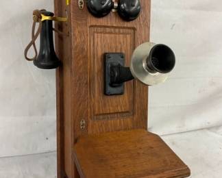 EARLY OAK WALL TELEPHONE
