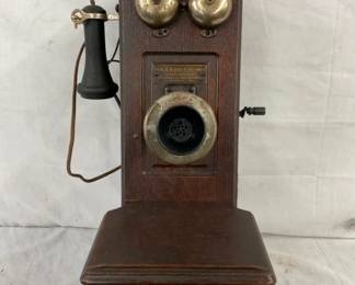 ANDRAE & SONS OAK WALL TELEPHONE