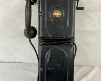 EARLY METAL CASE WALL TELEPHONE
