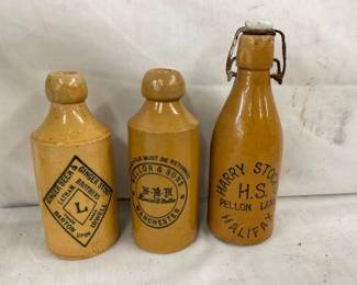 EARLY STONEWARE BEER BOTTLES