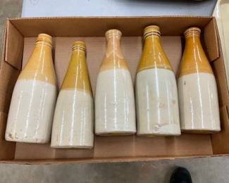 EARLY COLLECTION STONEWARE BOTTLES