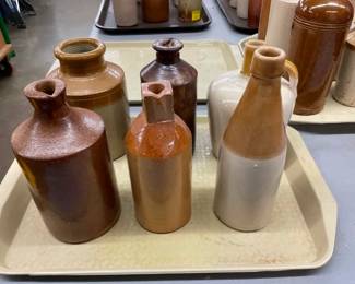 EARLY COLLECTION STONEWARE BOTTLES