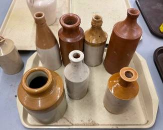 EARLY COLLECTION STONEWARE BOTTLES