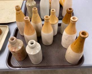 EARLY COLLECTION STONEWARE BOTTLES