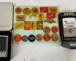 ZIPPO LIGHTERS, VARIOUS TOBACCO TAGS