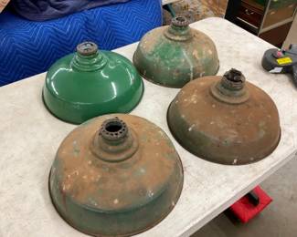 EARLY ENAMEL STATION LIGHTS