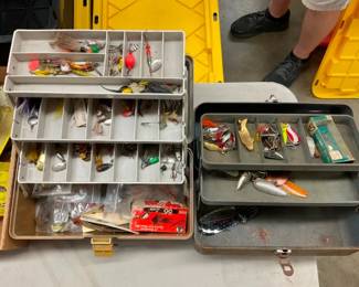 FISHING LURES, TACKEL BOXES