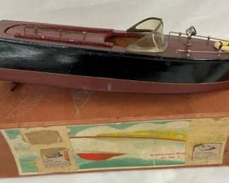 WOODEN BOAT MODEL W/ ORIG. BOX