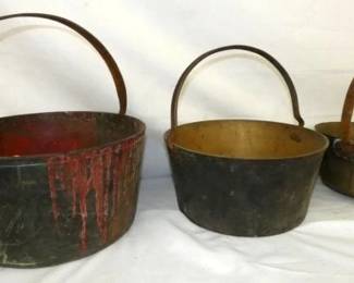 COLLECTION OLD STOCK COPPER BUCKETS