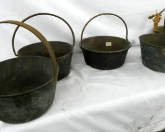COLLECTION OLD STOCK COPPER BUCKETS