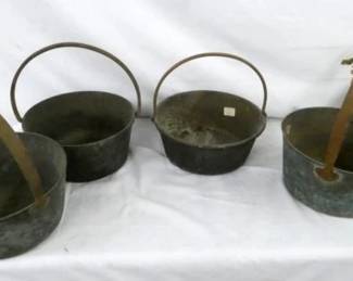 COLLECTION OLD STOCK COPPER BUCKETS