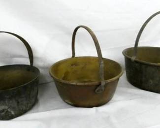 COLLECTION OLD STOCK COPPER BUCKETS