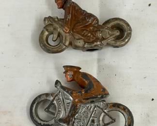 EARLY METAL MOTORCYCLE TOYS W/ RIDER