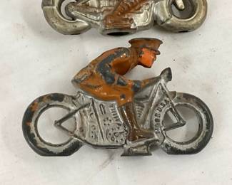 EARLY METAL MOTORCYCLE TOYS W/ RIDER