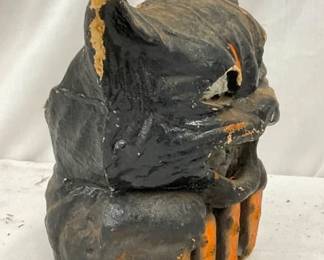 EARLY HALLOWEEN PAPER MACHE CAT