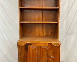 1870'S NC PINE STEPBACK CUPBOARD