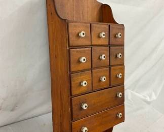 EARLY HANGING SPICE CABINET 10X26