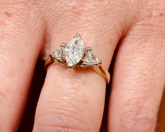 Gold and diamond engagement ring from the 1980s.