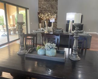 Table is Z Gallerie, Chairs and Bench are Potato Barn