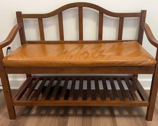 Wood Bench Pleather
