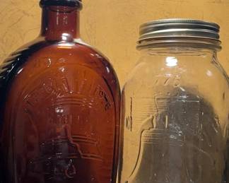 Liberty Bell Decanter, Mason Jar