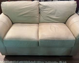 Beige Leather Sofa 69”x 40”x31”