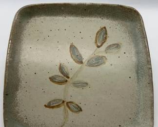 Stoneware Pottery Plate Signed Peg
