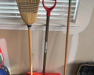Garden Supplies, Rake, Shovel, Bucket Broom