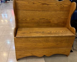 Oak storage bench