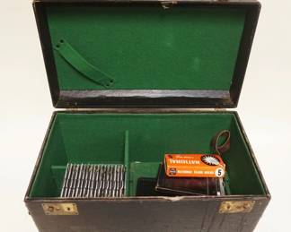 1116	4 X 5 CAMERA MAGAZINES IN CASE, CASE APPROXIMATELY 19 IN X 11 IN X 11 IN HIGH
