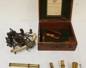 1205	MARINE SEXTANT KELVIN & WHITE CA 1916 IN HAND DOVETAILED FITTED CASE, APPROXIMATELY 11 IN X 10 IN X 5 IN
