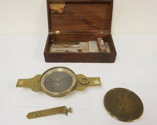 1210	YOUNG & SONS SURVEYORS COMPASS, APPROXIMATELY 15 IN X 8 IN X 5 IN
