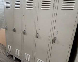 30. $500 -- Five-section Berger Republic Steel Lockers. Each locker 10"Wx58"Hx14"D