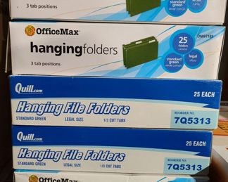 56. $40/all -- Hanging Folders five boxes, 4 Legal 1 Letter