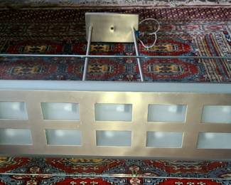 71. $175/all -- Pendant Light Fixtures Glass with Stainless Steel, count 2