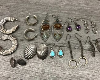 925 sterling Silver Lot of Earings 