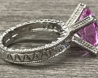 925 Sterling Silver Sapphire Gemstone Ring Size 6 us 1/2 stone 5.49 Grams $60 Picture 2 of 2