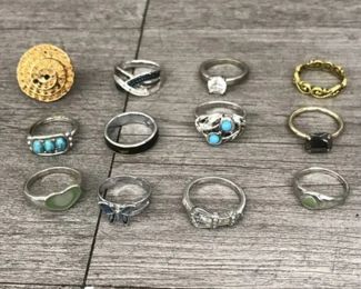 Costume Jewelry Ring Lot with Multicolor Stone Adjustable $30 for all or 2 for $10