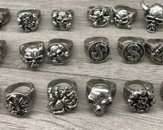 Lot of 18 Costume Jewelry Ring Lot Skull Money Scorpion with Spinner $50 for all or 2 for $10