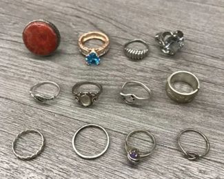 925 Sterling Silver Jewelry Ring Lot of 12 with Band Engagement Twist Knot 48.19 grams $125 for all or 2 for $40