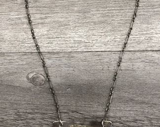 Sterling Silver Handmade Tiger's Eye Stone Necklace 17 1/2" Long 20.27 Grams $80