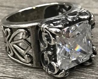 925 Sterling Silver Silpada Uptown CZ Sparkle Ring Size 5      7.03 Grams  $60